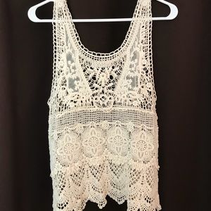Crochet tank...pretty cream color